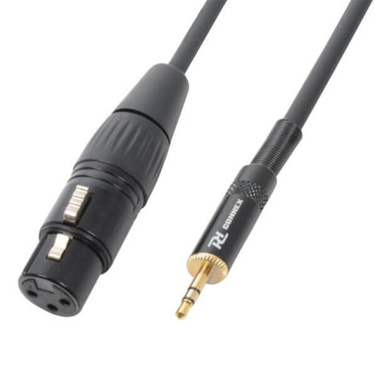 High quality audio cable featuring a 0.5M XLR female connector and a 3.5mm stereo male connector.