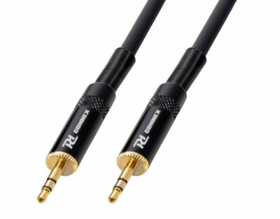 Power Dynamics 3.5mm stereo male to 3.5mm stereo male signal lead, 1.5 meters long, displayed against a neutral background.