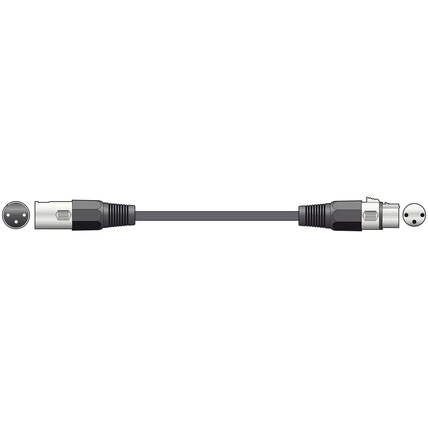 PDC CX100-6 Professional DMX 3-Pin XLR Cable in 6M length, suitable for audio and lighting connections.