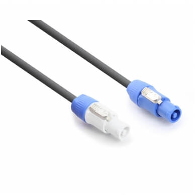 PDC CX15-3 PowerCon Extension Cable with A/B Connector for professional audio equipment, 3 meters in length.