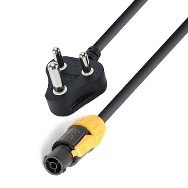 Power Dynamics Connex CX14-1 Power Lead with 16A Plug, 1.5 meters long, suitable for various electrical applications.