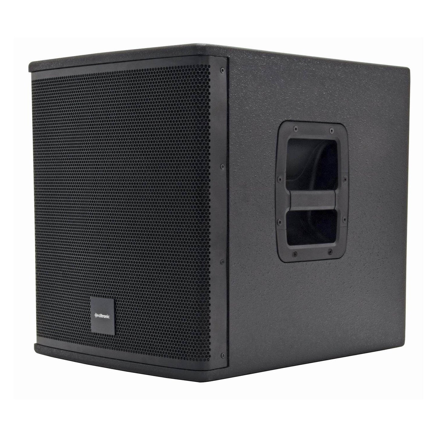 Citronic CASA-12BA Active Subwoofer with 12-inch speaker, delivering powerful sound at 400W RMS.