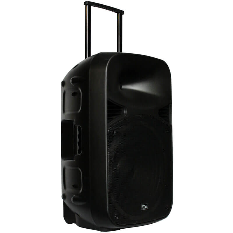 Filo FCA12PA Portable PA System with 2 UHF Microphones, featuring MP3, USB, SD, FM, and Bluetooth capabilities.