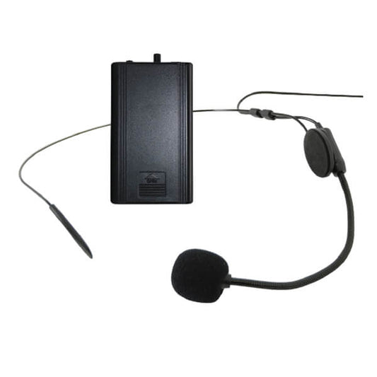 FILO replacement headset microphone FCA12PA/FCA15PA displayed on a neckband, operating at UHF 863.1MHz.