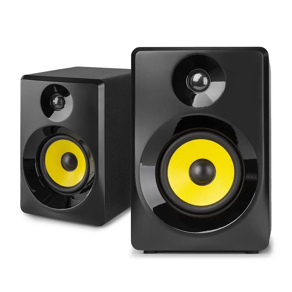 VONYX SMN50B Active Studio Monitor Speakers - 5 inch pair in black with isolation pads