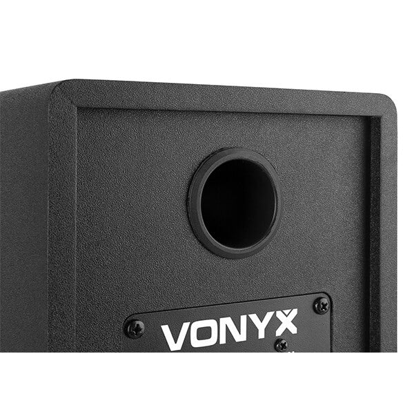 VONYX SMN50W Active Studio Monitor Speakers in white color, featuring a 5-inch speaker design.