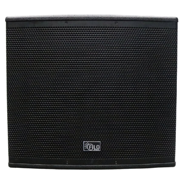 Filo FCP18SA PRO Active Subwoofer showcasing its powerful 18-inch design and robust build for enhanced bass performance.