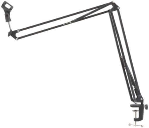 Citronic SMS002 large studio swivel microphone desk stand boom arm, showcasing its design and functionality.