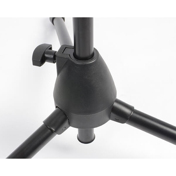 VONYX MS10 Professional Microphone Stand with Boom, featuring adjustable height and durable black design.