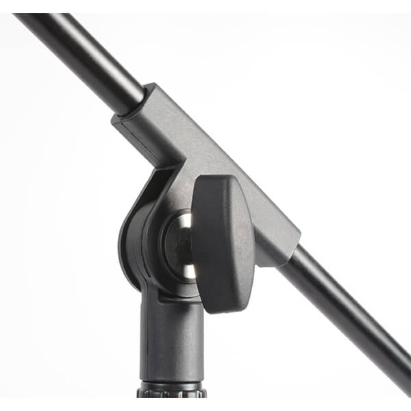 VONYX MS10 Professional Microphone Stand with Boom - Adjustable and Durable black microphone stand showcased in the image.