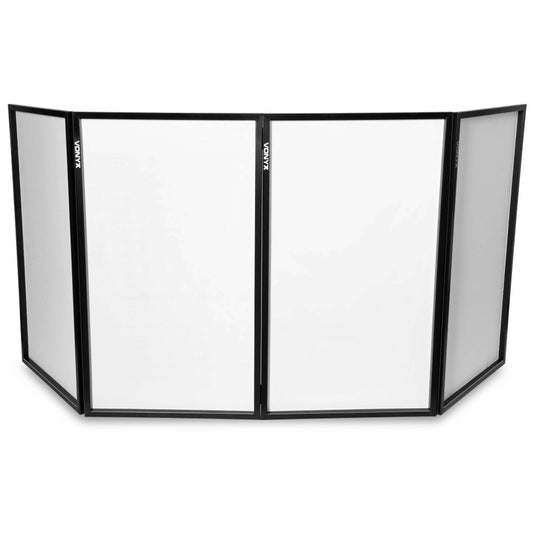Set of four Vonyx DB2 portable disco light screens designed for DJs, showcasing their sleek design and functionality.
