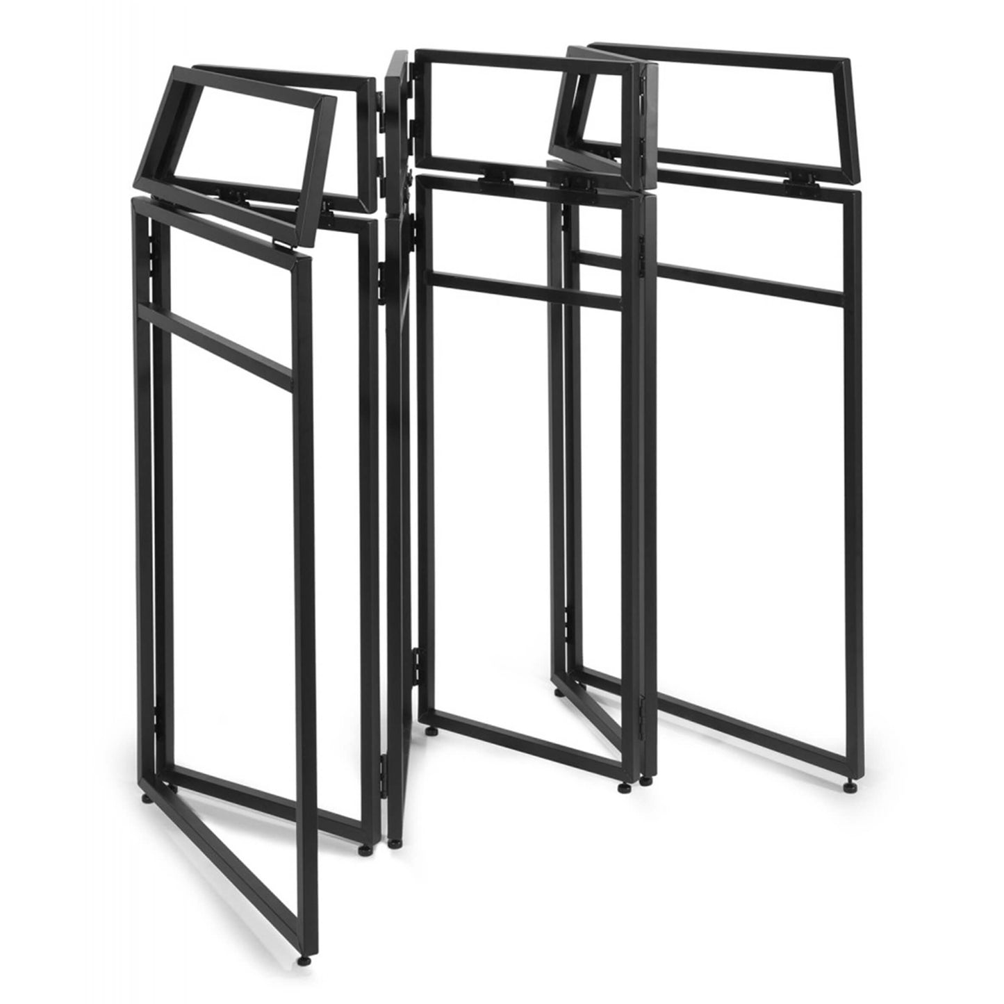 VONYX DB5 PRO DJ BOOTH, a large and lightweight aluminum folding DJ booth with a Lycra cover, set up for a performance.