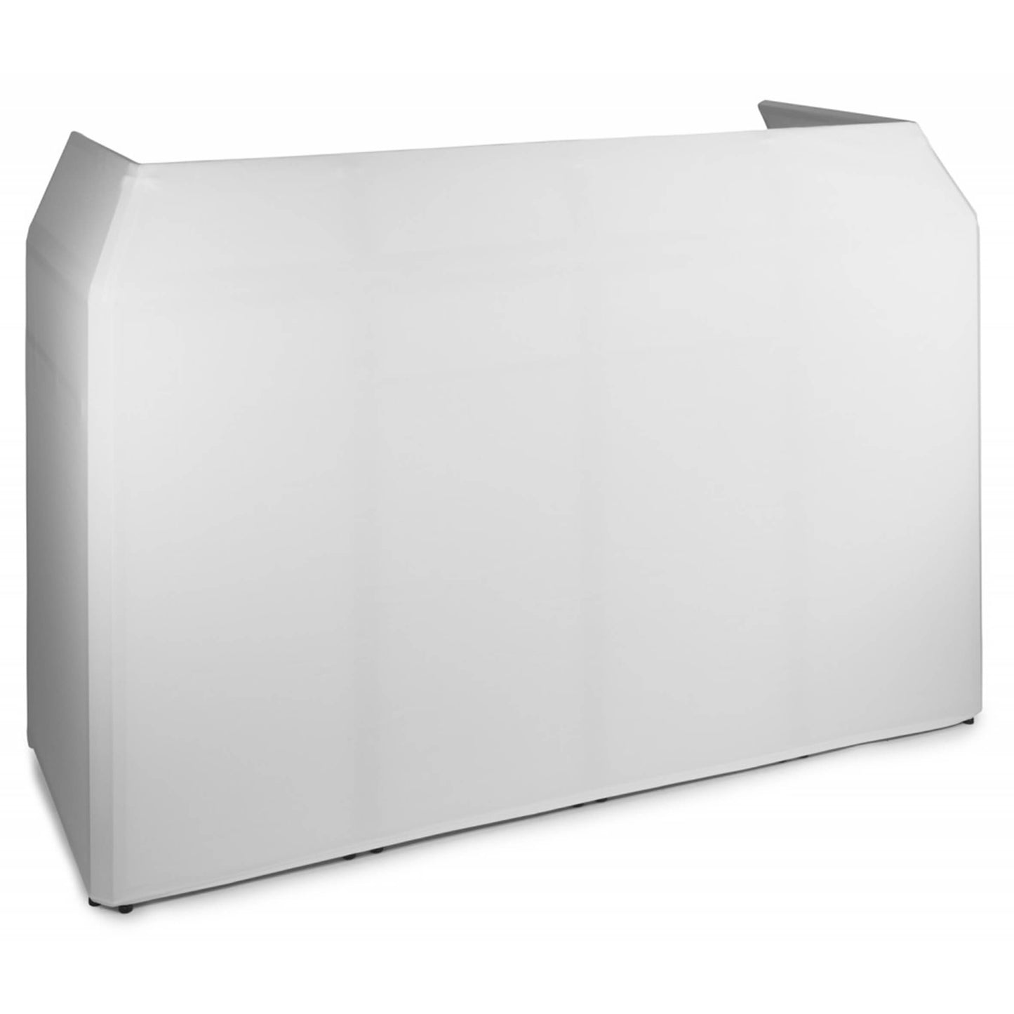 VONYX DB5 PRO DJ BOOTH, a large and lightweight aluminum folding DJ booth with a Lycra cover, displayed in a professional setup.