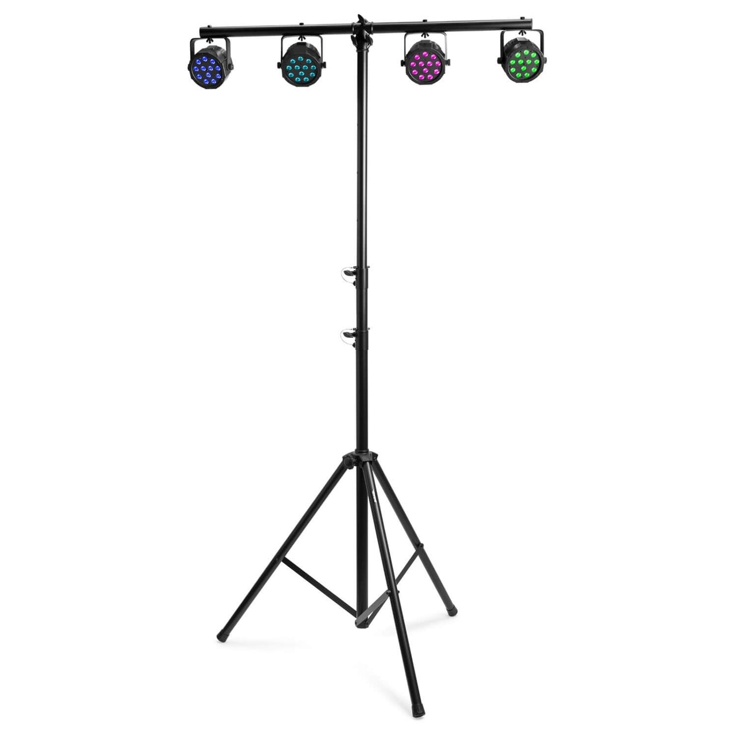Beamz LS30T 3-Meter T-Bar with Foldable Tripod Lighting Stand, 25kg Load - Side View