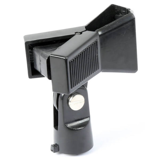 Vonyx microphone holder clip with 3/8 to 5/8 adapter, designed for universal use on stage and in studios.