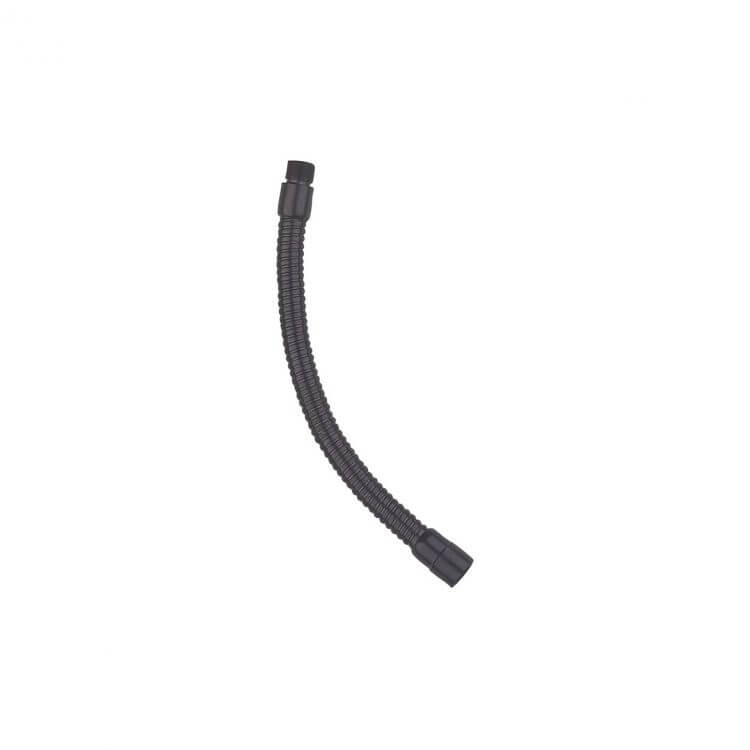 QTX Black Gooseneck Microphone Stand with adjustable length of 16 inches, suitable for various microphone setups.