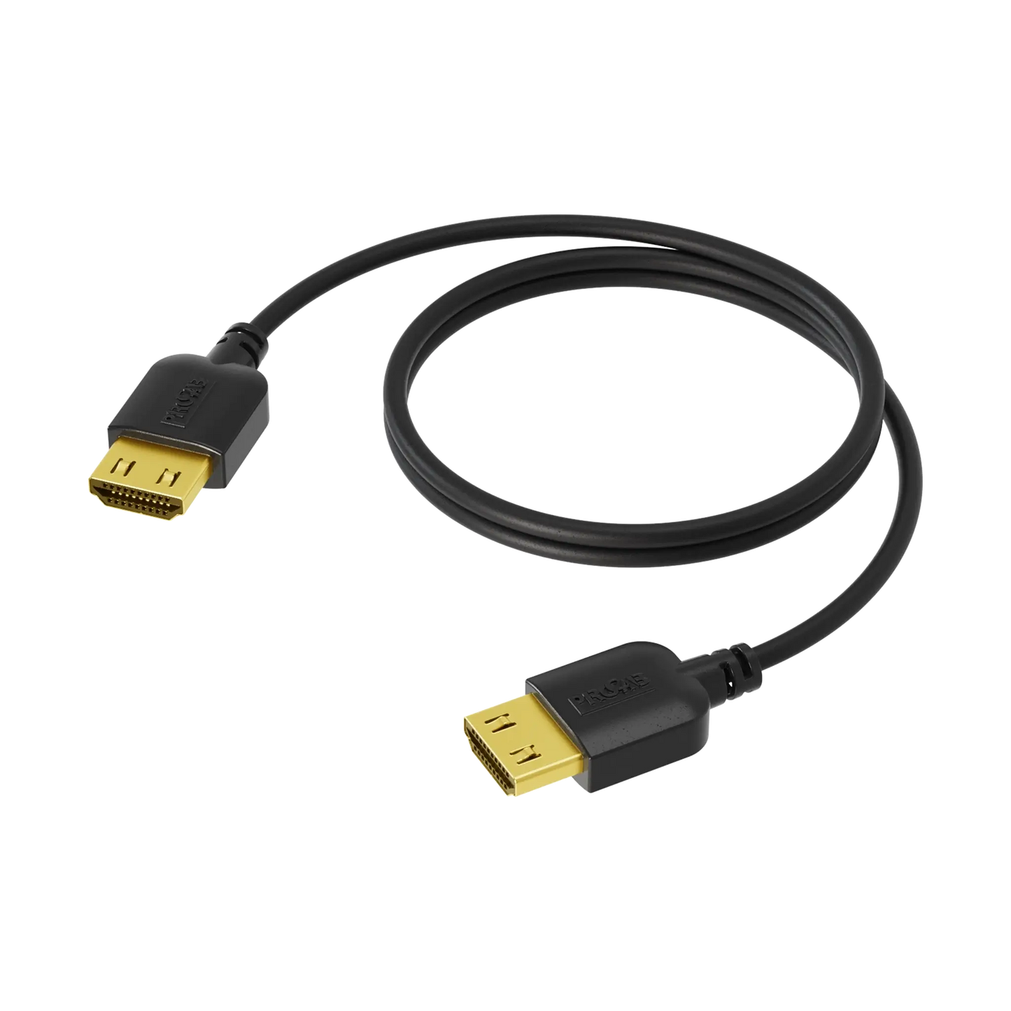 PROCAB Slimline HDMI 2.0 Cable, HDMI A Male to HDMI A Male, HighFlex Black Version, 2 Meter