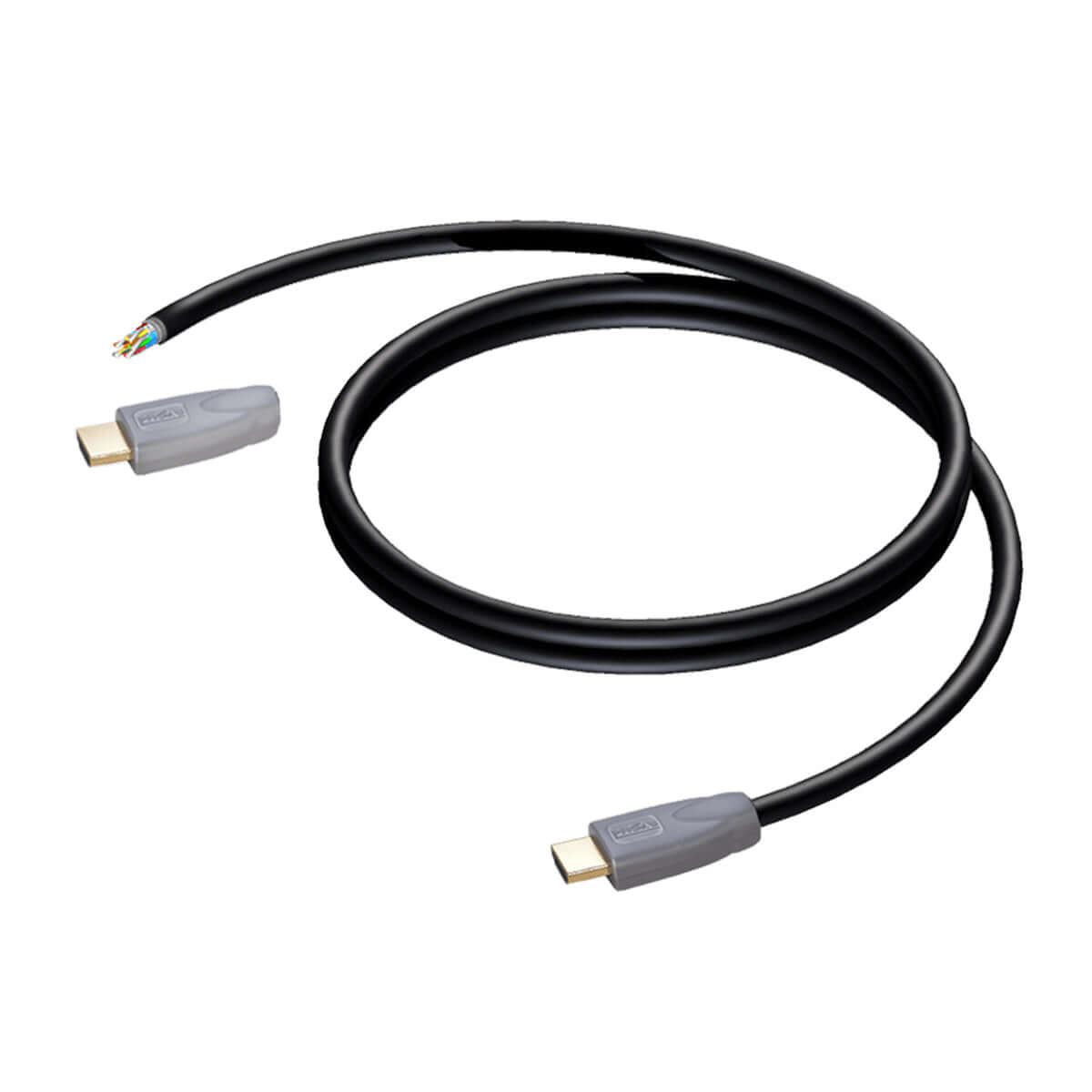 PROCAB HDM100 Pre-Made Open Ended Contractor HDMI Cable, 20 meters long, AWG24, suitable for high-definition video and audio transmission.