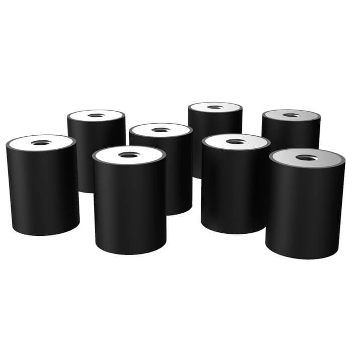 Image of a set of 8 Penn Elcom 200Kg shockmounts designed with metric fixings.