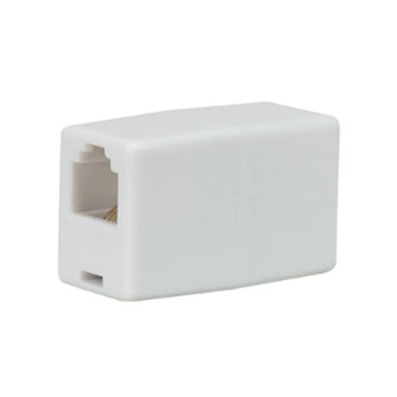AVLINK Modular Cord Coupler 6P4C RJ11 for extending connections, featuring a compact design.