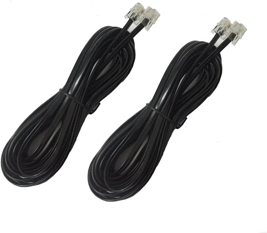 AV:Link 283.092 RJ11 USA 6P4C Telephone Line Cable ADSL in white color, 7.5 meters long.