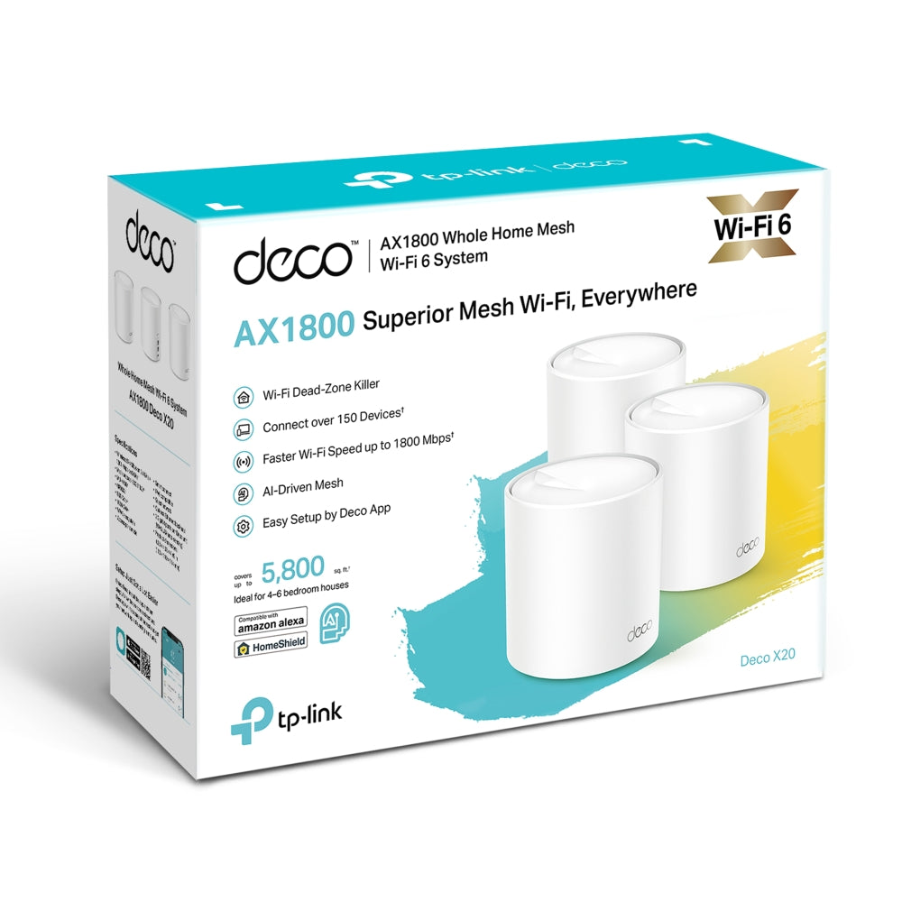 TP-Link Deco X20 AX1800 Mesh Router System - 3 Pack