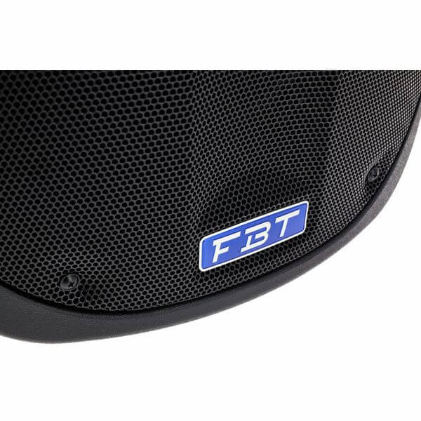 FBT J12A 12 inch active speaker with 350W and 100W RMS power, showcasing its design and features.
