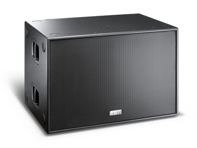 FBT SUBLINE218SA 2x18 inch 1200W RMS Reflex Active Subwoofer in a three-quarter view.
