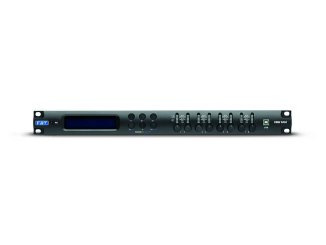 Image of the FBT AC DMM8008 Digital Matrix Mixer showcasing its sleek design and control features.