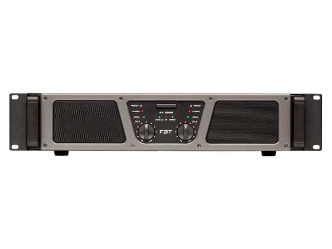 FBT AX1200 2-Channel Power Amplifier showcasing its sleek design and powerful output capabilities.