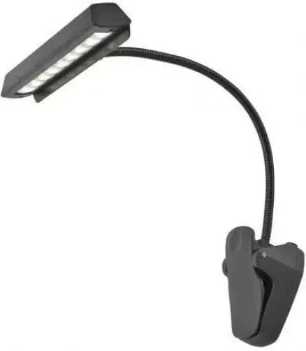 MERCURY LC9 LED Reading Lamp, a clip-on mini lamp with an adjustable gooseneck, powered by USB and battery.