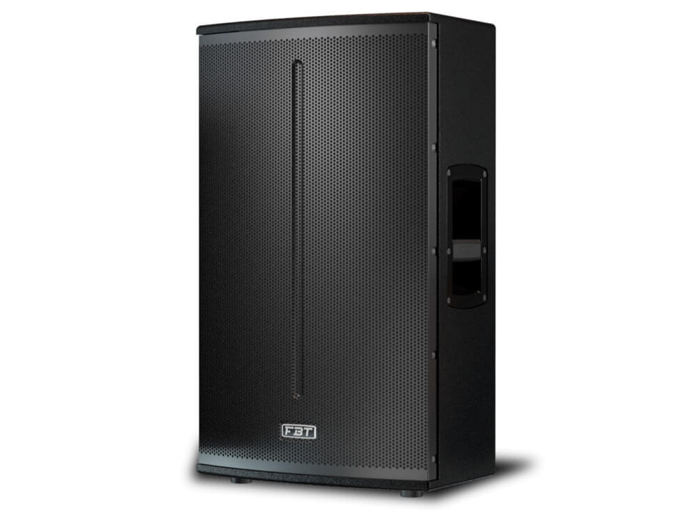 FBT X-LITE115A 15-inch 1500W RMS Active Speaker with Bluetooth, showcasing its side profile.