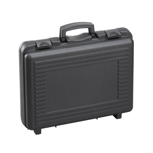Black polypropylene carry case SP PAN 170/48H160, dimensions 482x375x160mm, shown empty.