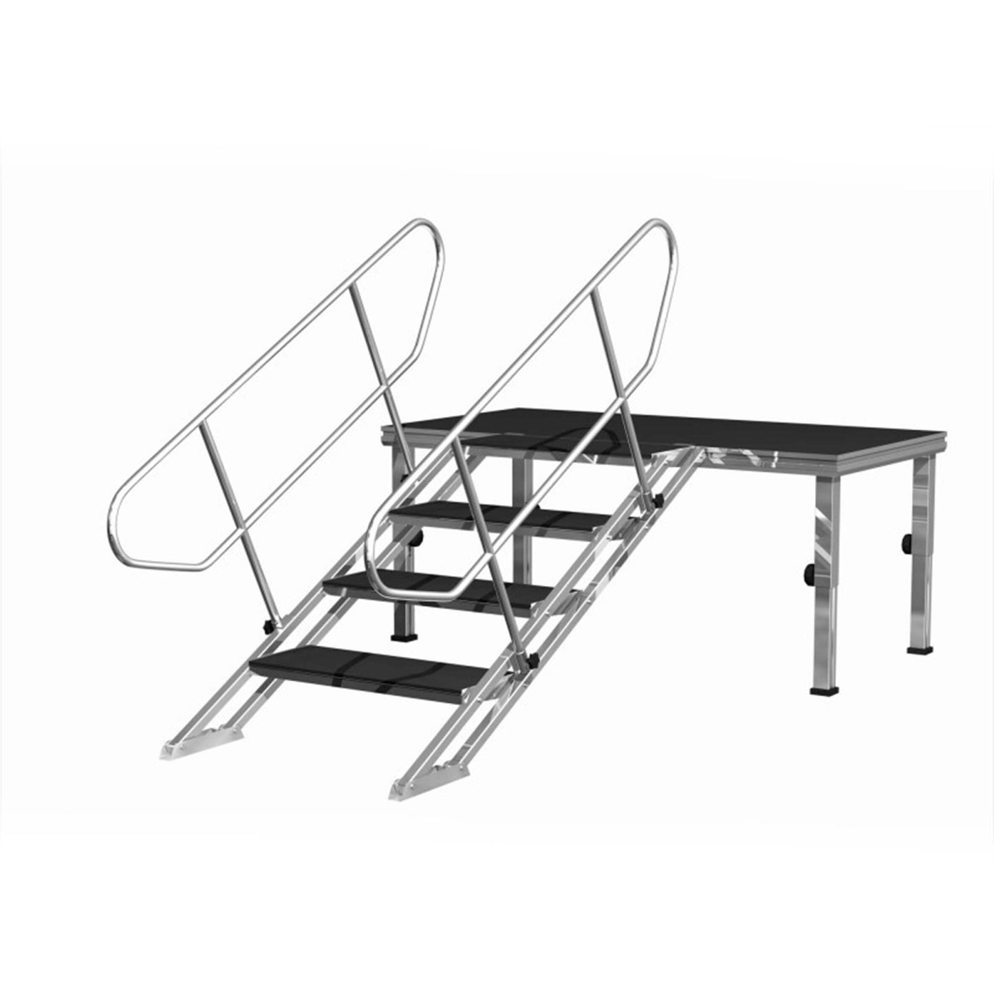 Adjustable stage stairs model SPS-03/4CZ, height adjustable from 600mm to 1000mm.