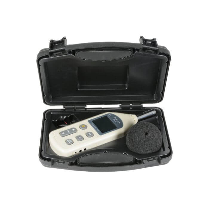 MERCURY TSL01 Digital Sound Level Meter displayed on a white background, showcasing its high precision design for noise measurement.