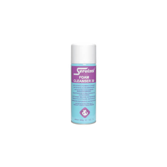 Servisol Foam Cleanser 30 - 400ml bottle, a multi-purpose cleaner designed for electronics and hard surfaces.