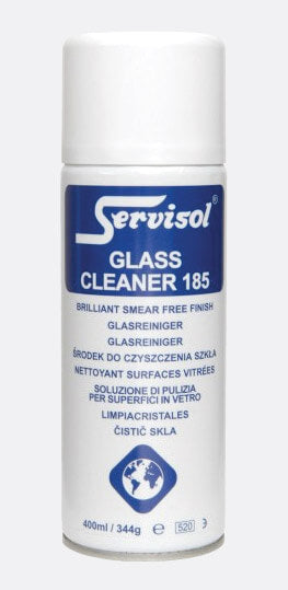 SERVISOL Glass Cleaner bottle showcasing its streak-free shine formula for all glass surfaces.