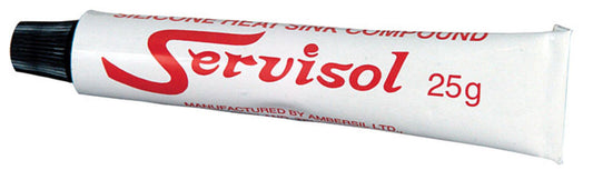 Servisol 25g Heatsink Compound Paste tube, designed for high thermal conductivity in electronics applications.