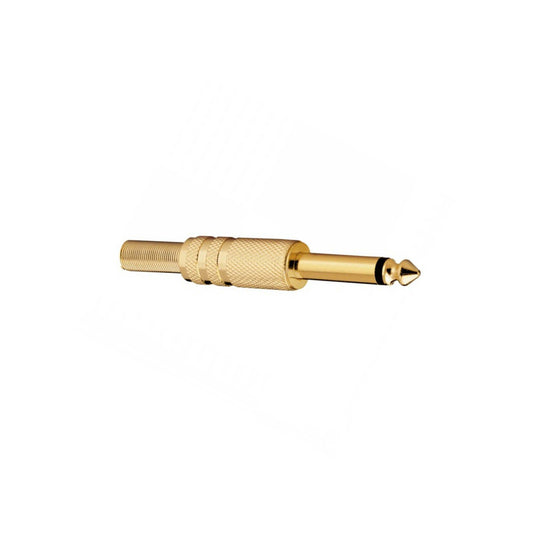 High-quality TVA 6.3mm mono plug metal gold audio connector for superior sound connections.