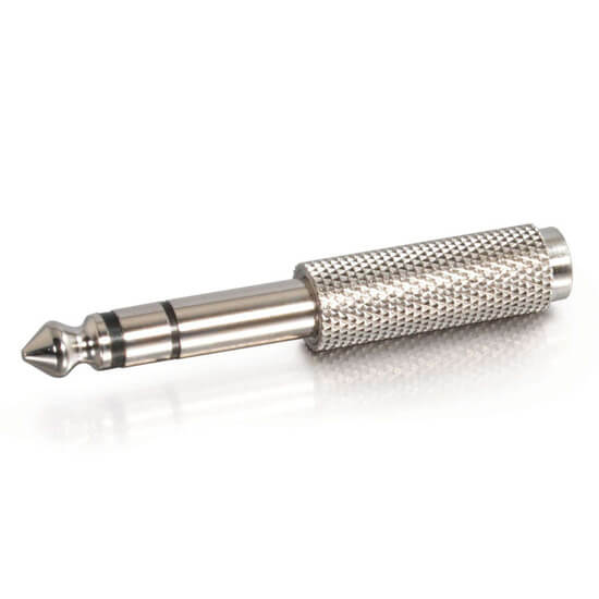 High-quality 1/4 inch stereo connector, TVA 6.3mm stereo plug moulded, shown in the image.