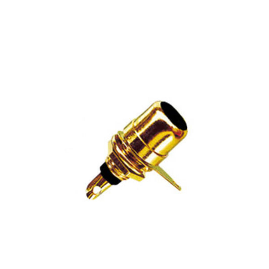 High-quality TVA RCA chassis socket in gold and black, designed for superior audio connectivity.