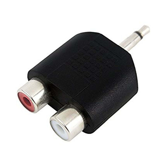 3.5mm Mono Plug to 2 RCA Socket Adapter by TVA, used for connecting audio devices.