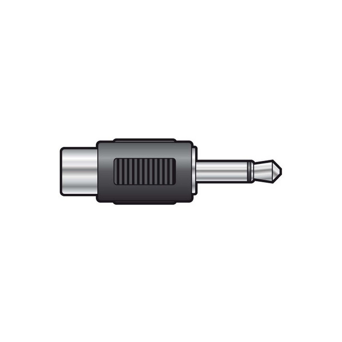 High-quality audio connection adapter featuring a 3.5mm mono plug and RCA socket.