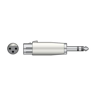 High-quality audio connector adapter from XLR plug to 6.3mm mono socket.