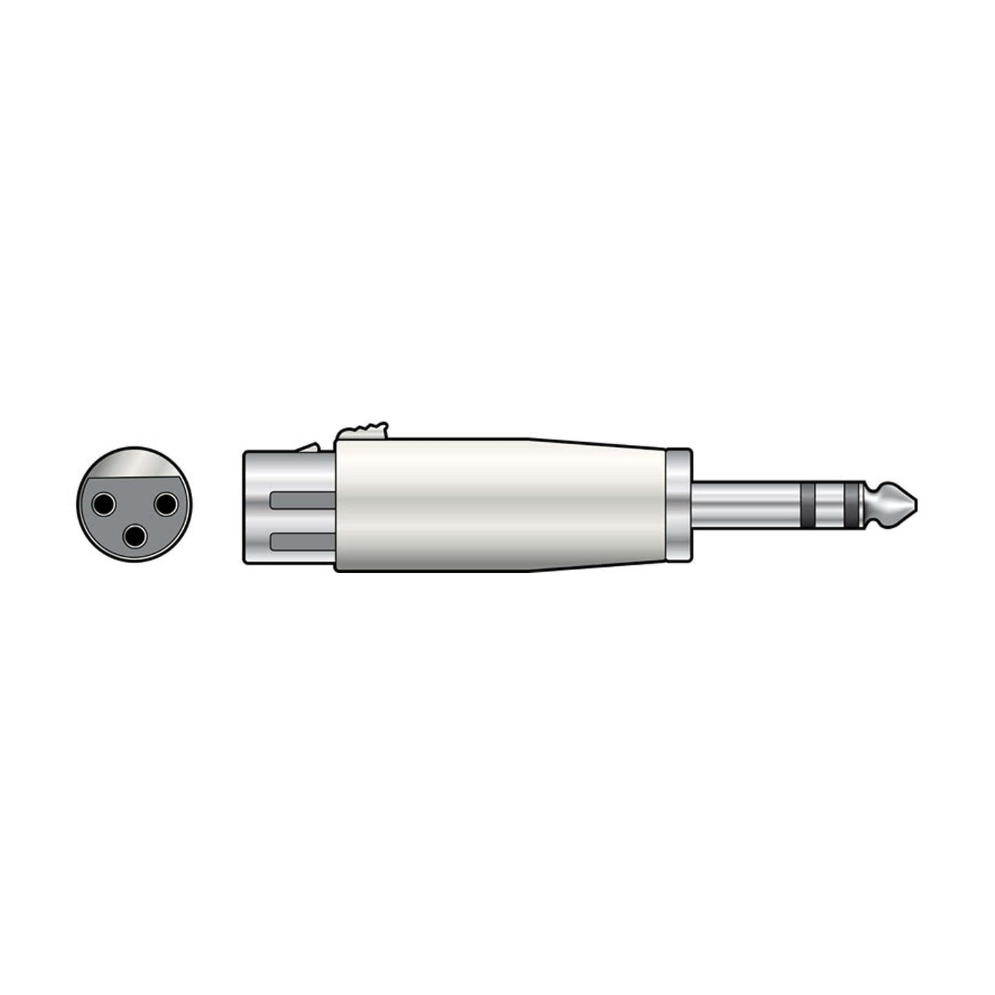 Image of TVA ADAP XLR socket featuring a 6.3mm stereo plug connector.