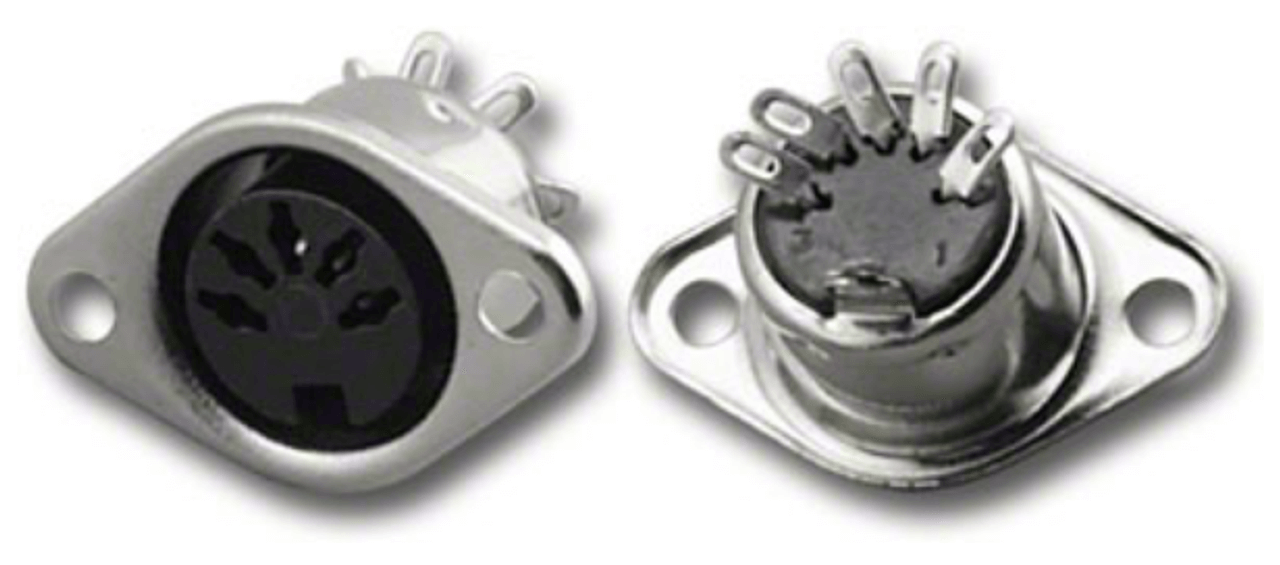 TVA 5 Pin Chassis Mount Receptacle NC-517, a multi-pin connector designed for reliable audio and lighting applications.