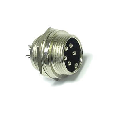 TVA 6 Pin Chassis Mount Receptacle NC-519, a durable multi-pin connector designed for reliable electrical connections.