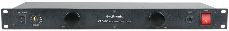 CITRONIC CPD-8C 8-Way IEC Power Conditioner with RFI/EMI Filter and LED Rack Lamps