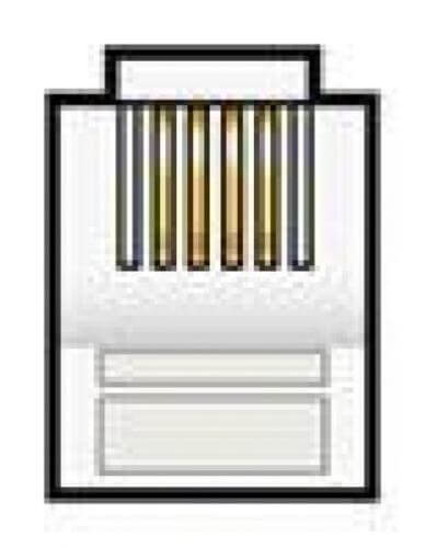 AV Link 779.222 Modular RJ11 Telephone Line Plug in white plastic, suitable for telephone connections.