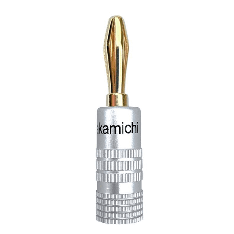 High-quality TVA banana plug speaker connector in gold and black, ideal for audio applications.
